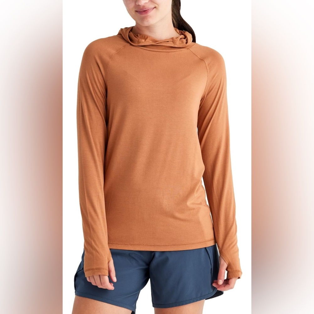 Free Fly Woman's Bamboo Lightweight Long Sleeve Hoodie In Desert Sun